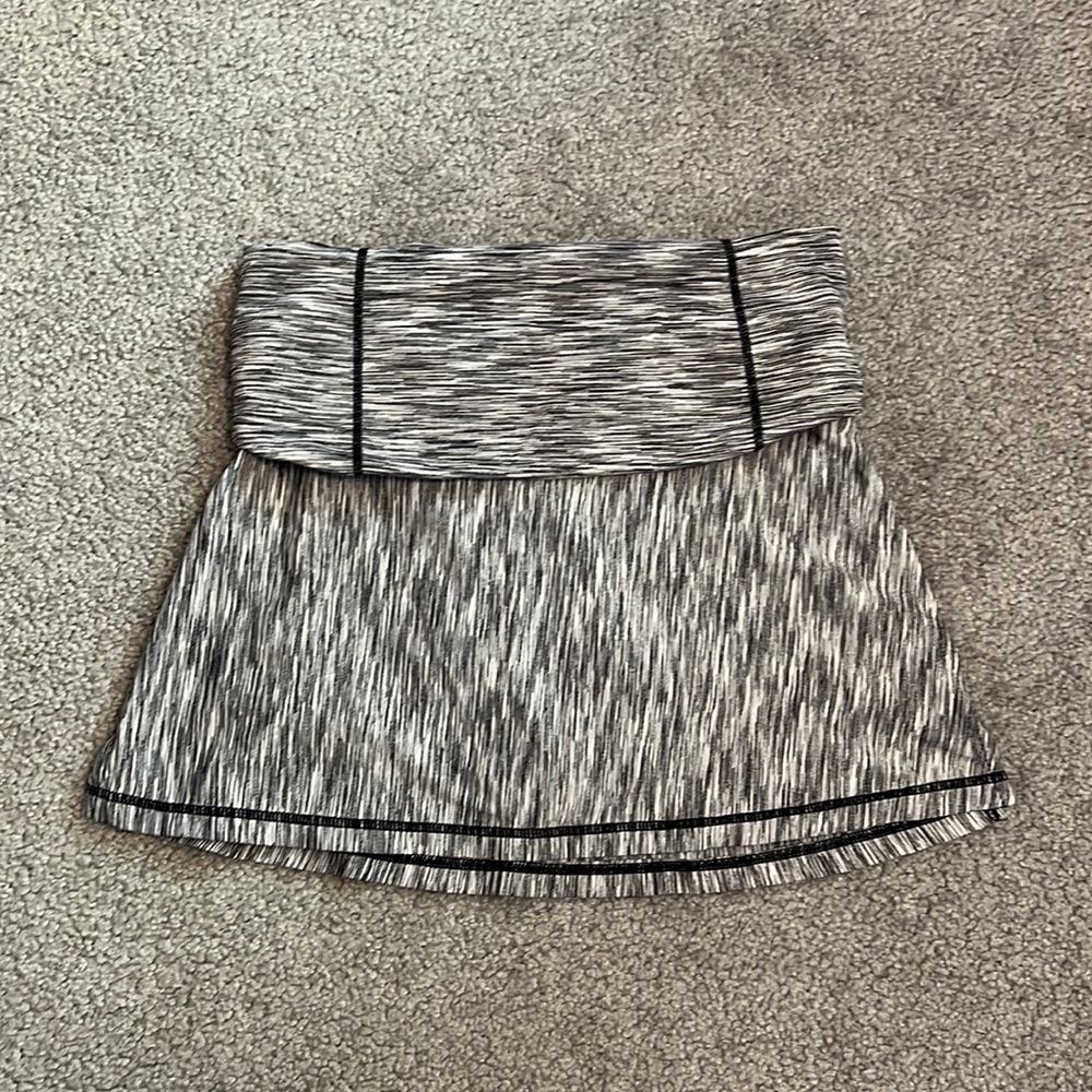 prAna Black Patterned Athletic Skirt